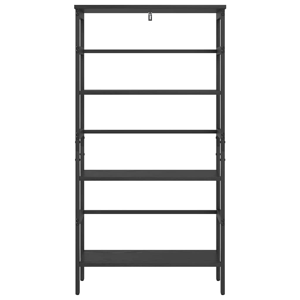 Bücherregal Schwarz Eichen-Optik 60 x 29,5 x 115 cm