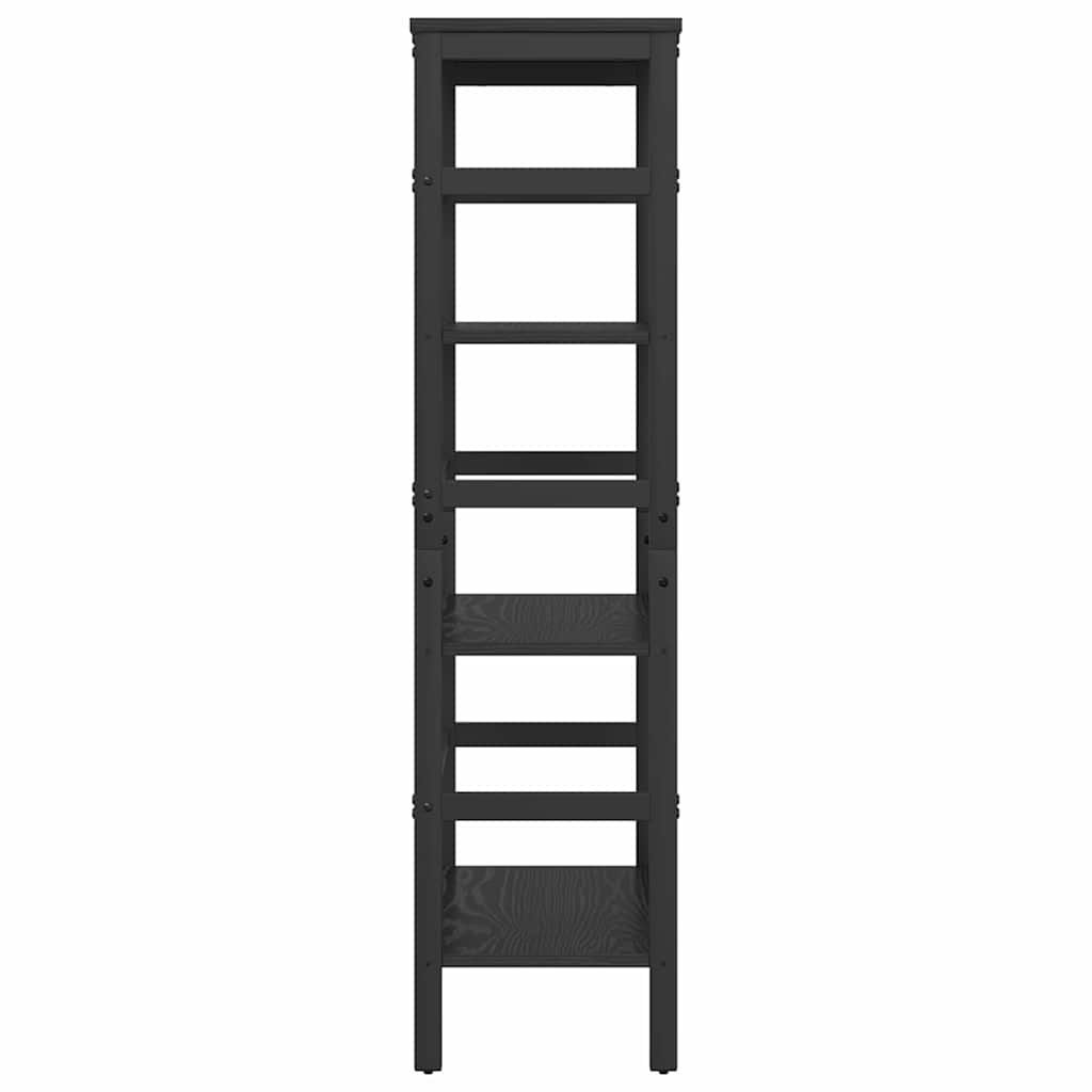 Bücherregal Schwarz Eichen-Optik 60 x 29,5 x 115 cm