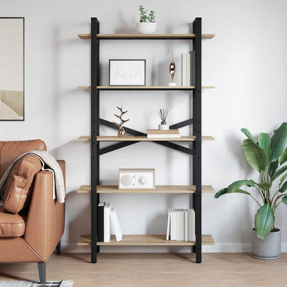 Bücherregal 5 Ebenen 100 x 33,5 x 178 cm Holzwerkstoff