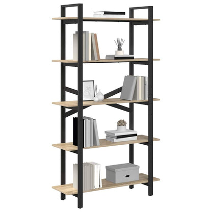 Bücherregal 5 Ebenen 100 x 33,5 x 178 cm Holzwerkstoff