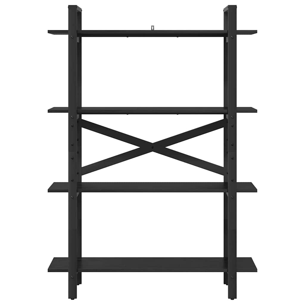 Bücherregal Schwarz Eichen-Optik 100 x 33,5 x 140 cm