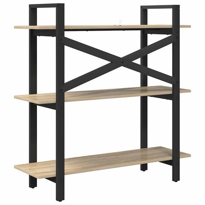 Bücherregal 3 Ebenen 100 x 33,5 x 102 cm Holzwerkstoff