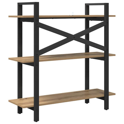 Bücherregal 3 Ebenen 100 x 33,5 x 102 cm Holzwerkstoff