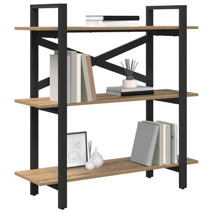 Bücherregal 3 Ebenen 100 x 33,5 x 102 cm Holzwerkstoff