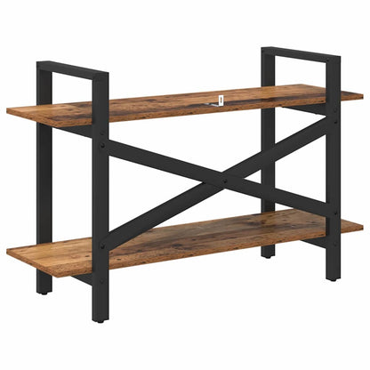Bücherregal 2 Ebenen 100 x 33,5 x 64 cm Holzwerkstoff Altholz