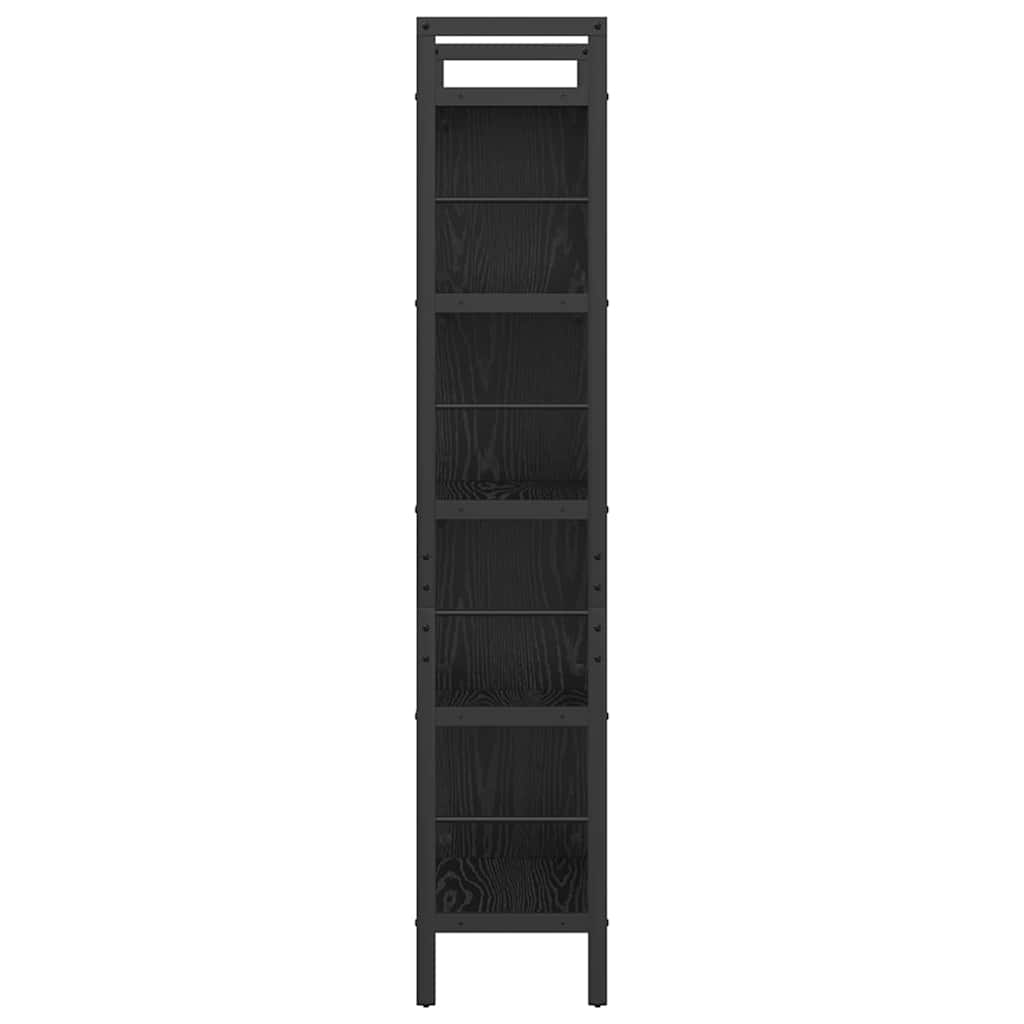 Bücherregal Schwarz Eichen-Optik 75 x 30 x 156 cm Holzwerkstoff