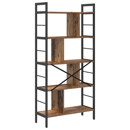 Bücherregal 9 Ebenen 75 x 30 x 156 cm Holzwerkstoff Altholz
