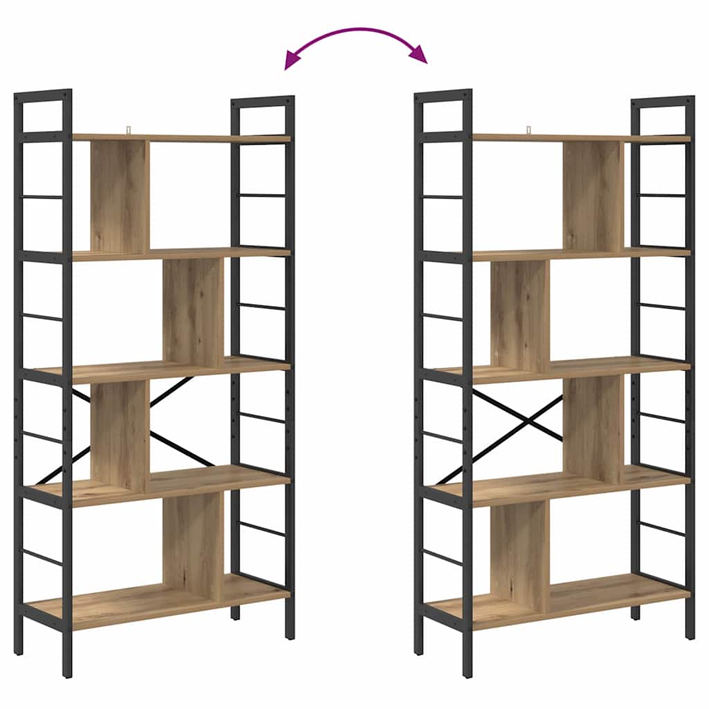 Bücherregal Artisan-Eiche 75 x 30 x 156 cm Holzwerkstoff