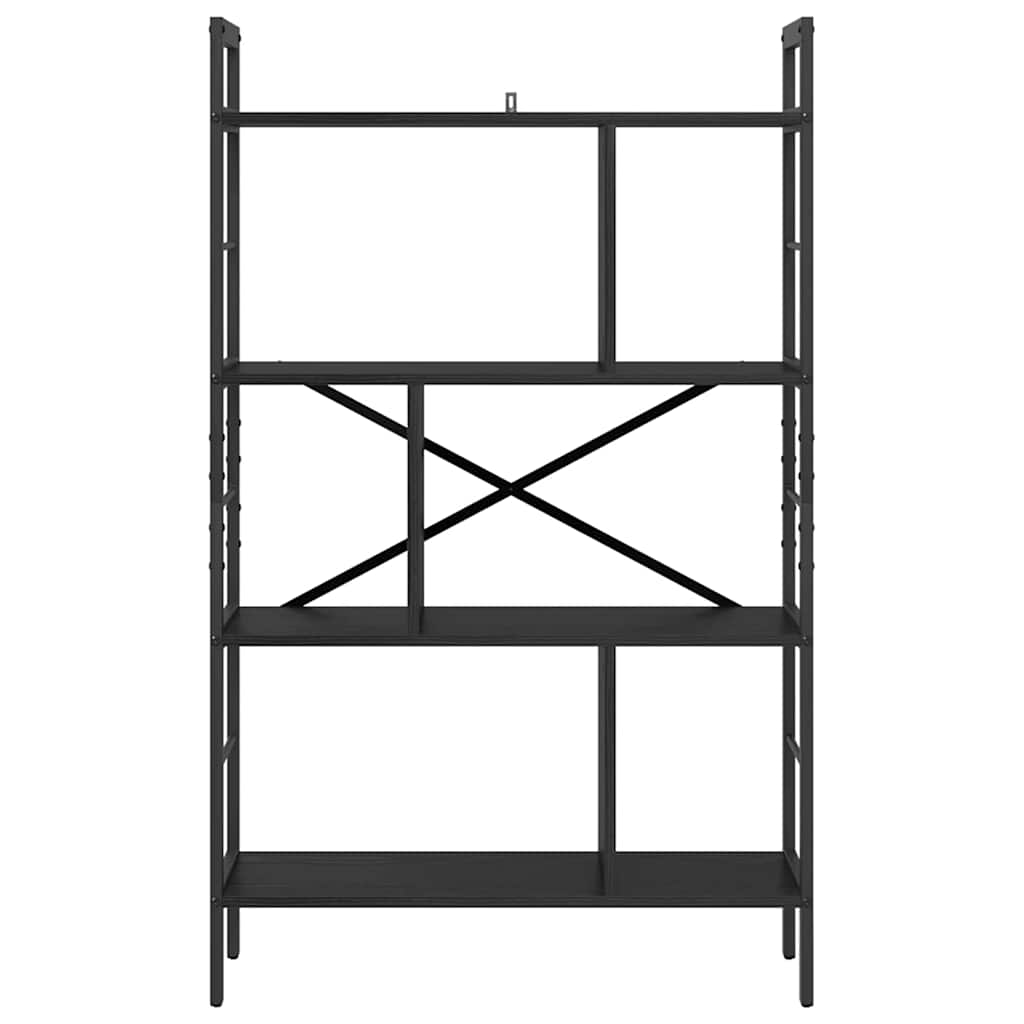 Bücherregal Schwarz Eichen-Optik 75 x 30 x 123,5 cm