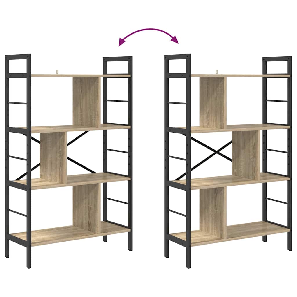 Bücherregal Sonoma-Eiche 75 x 30 x 123,5 cm Holzwerkstoff
