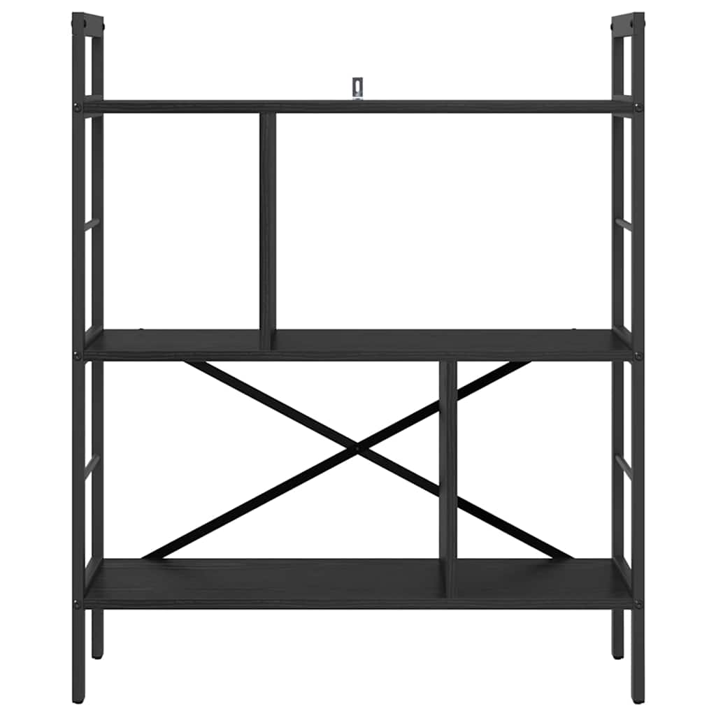 Bücherregal Schwarz Eichen-Optik 75 x 30 x 91 cm Holzwerkstoff