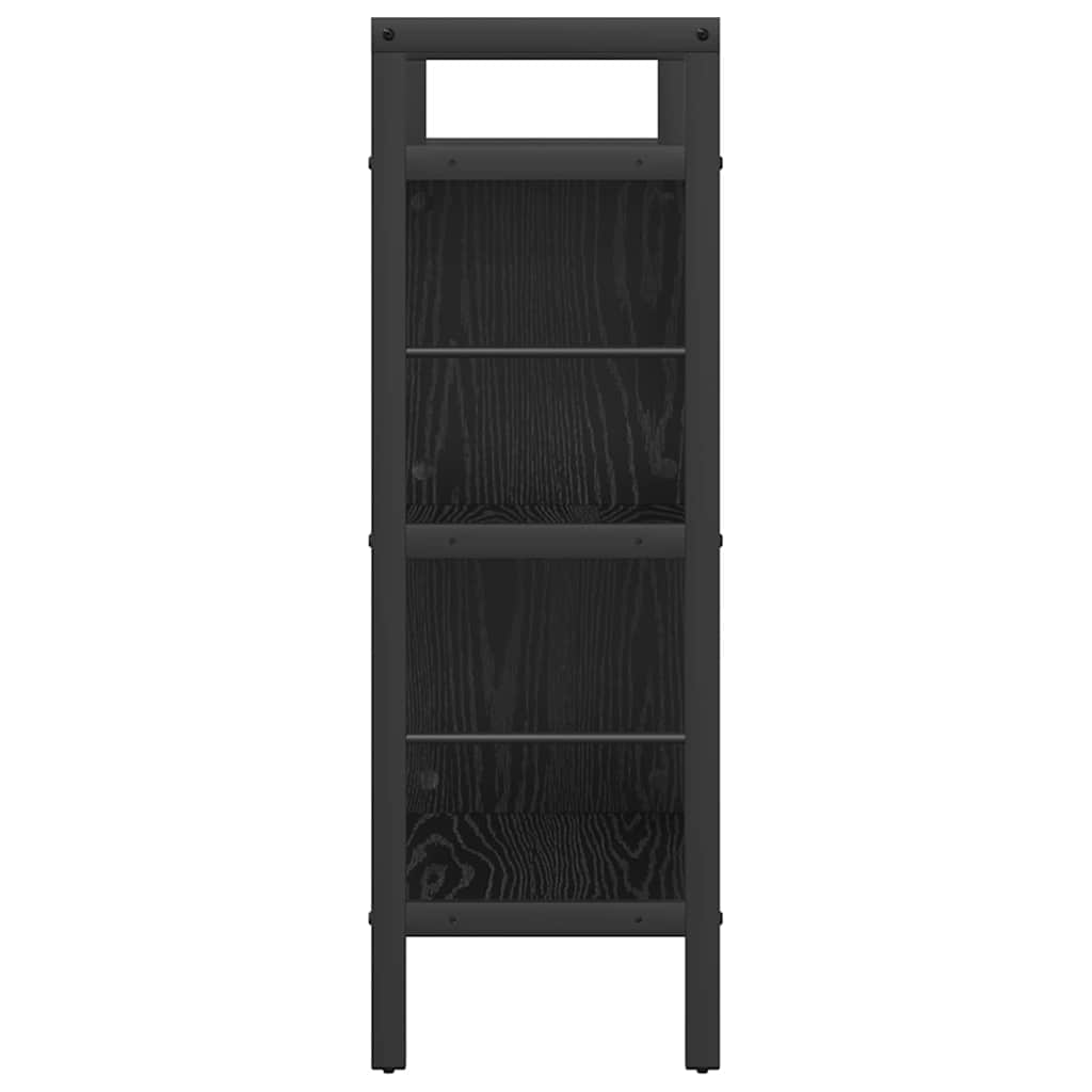 Bücherregal Schwarz Eichen-Optik 75 x 30 x 91 cm Holzwerkstoff