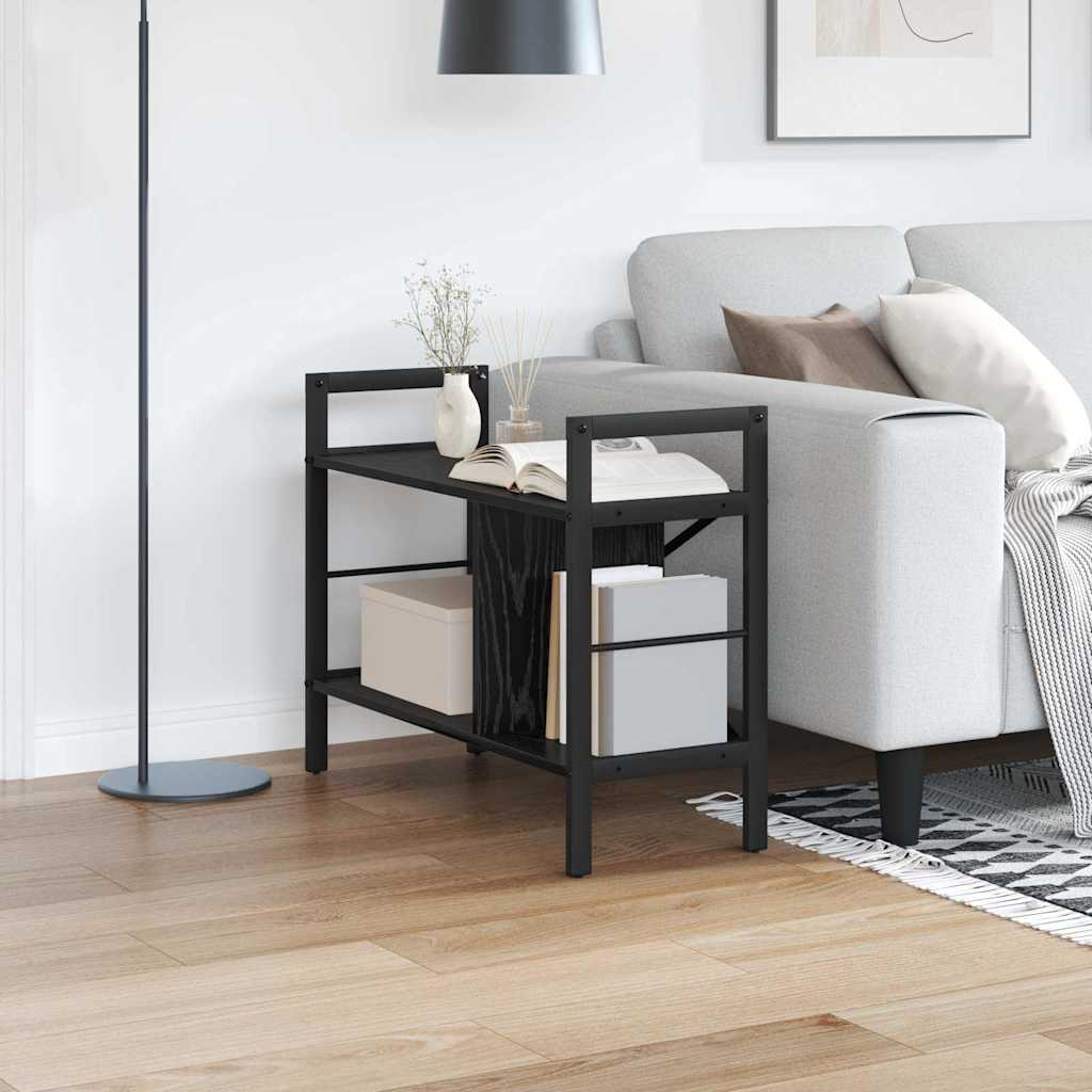 Bücherregal Schwarz Eichen-Optik 75 x 30 x 58,5 cm