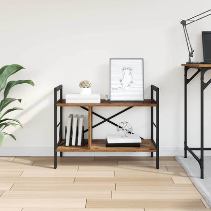Bücherregal 3 Ebenen 75 x 30 x 58,5 cm Holzwerkstoff Altholz