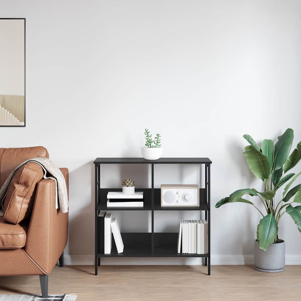 Bücherregal Schwarz Eichen-Optik 82 x 32 x 79 cm Holzwerkstoff