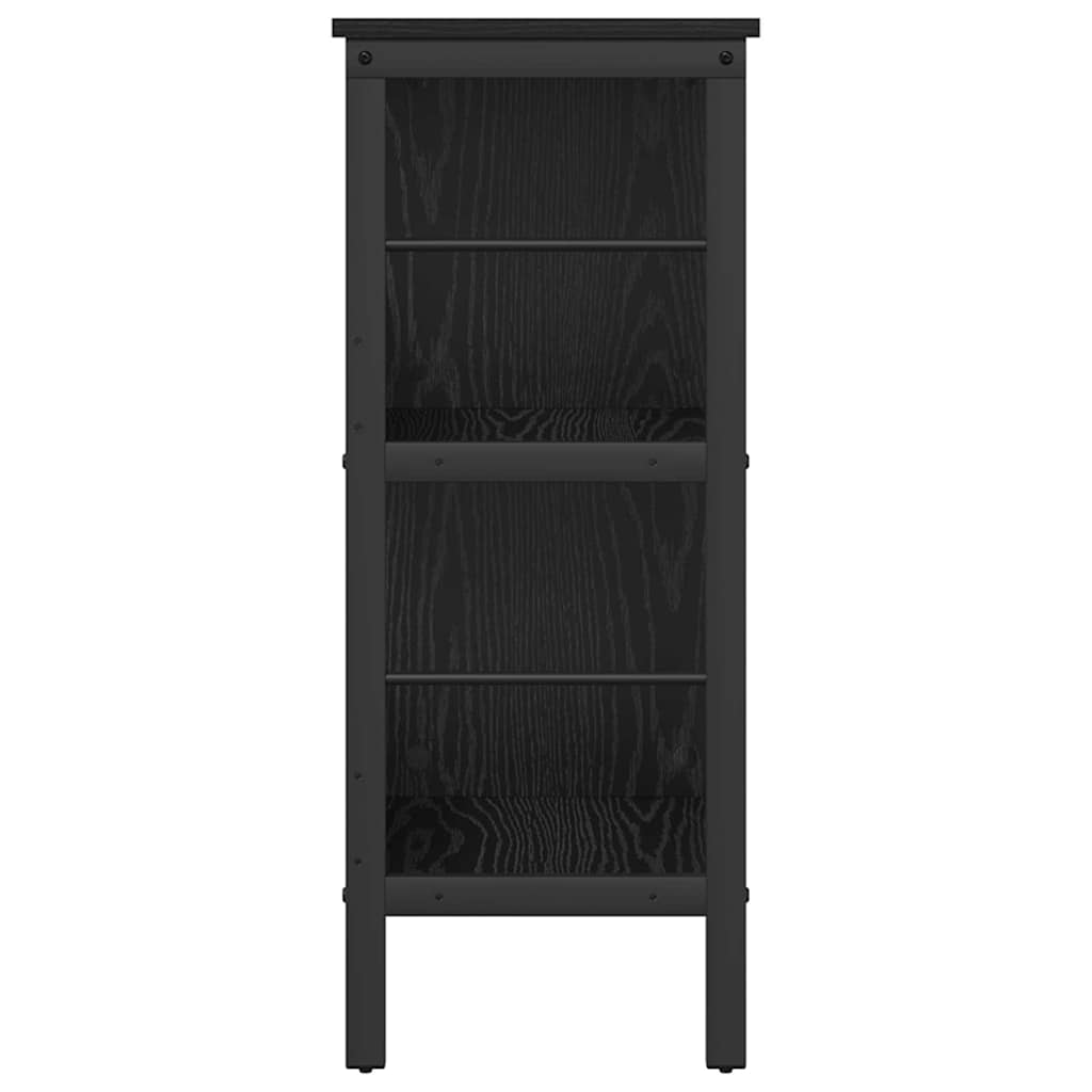 Bücherregal Schwarz Eichen-Optik 82 x 32 x 79 cm Holzwerkstoff