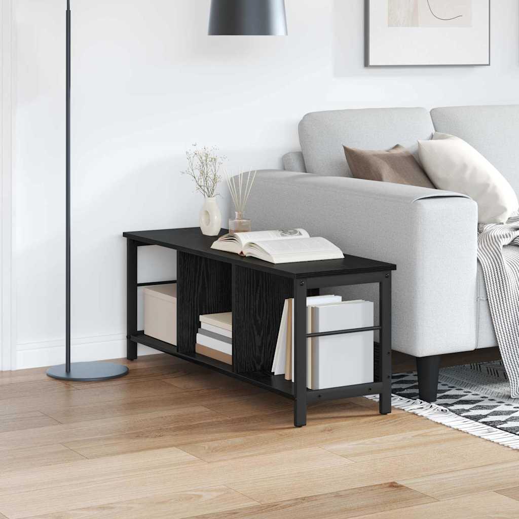 Bücherregal Schwarz Eichen-Optik 102 x 32 x 40,5 cm