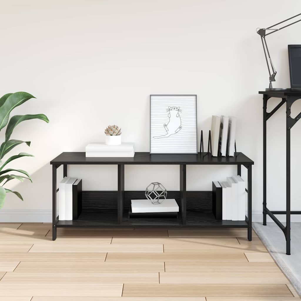 Bücherregal Schwarz Eichen-Optik 102 x 32 x 40,5 cm