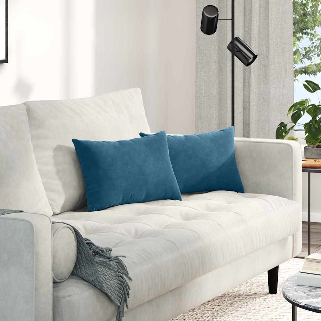 Sofakissen 2 pcs Blau 50 x 30 cm Cordstoff