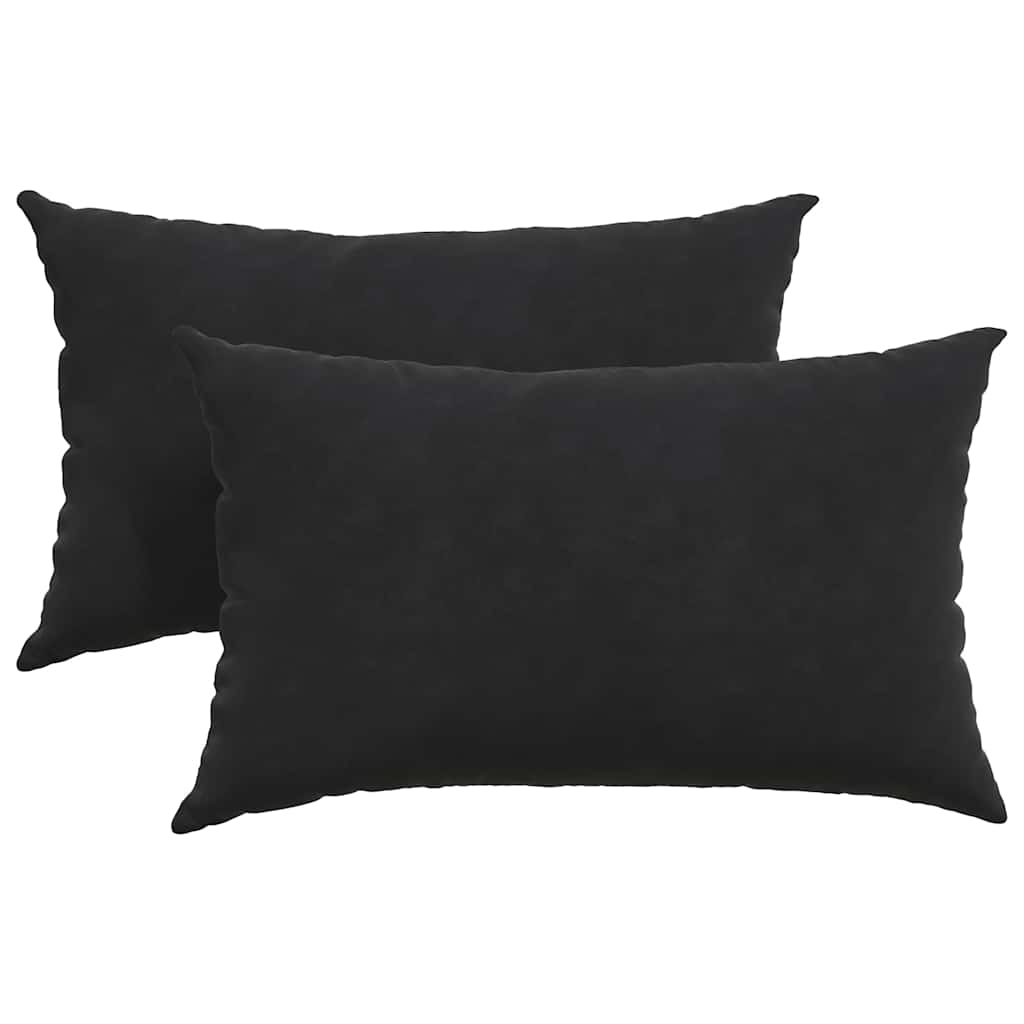 Sofakissen 2 pcs Schwarz 50 x 30 cm Cordstoff