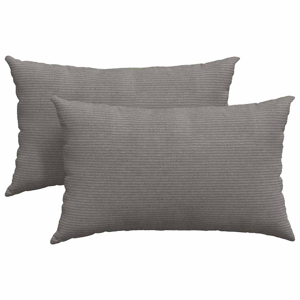 Sofakissen 2 pcs Hellgrau 50 x 30 cm Cordstoff
