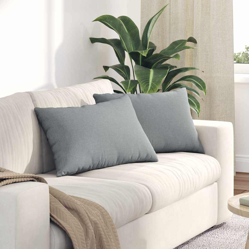 Sofakissen 2 stk. Stoff Hellgrau 60 x 40 cm