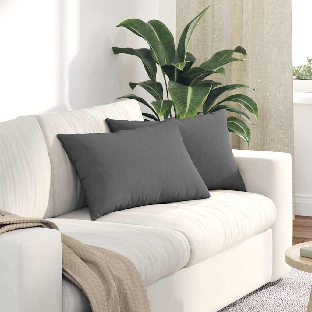 Sofakissen 2 stk. Stoff Dunkelgrau 60 x 40 cm