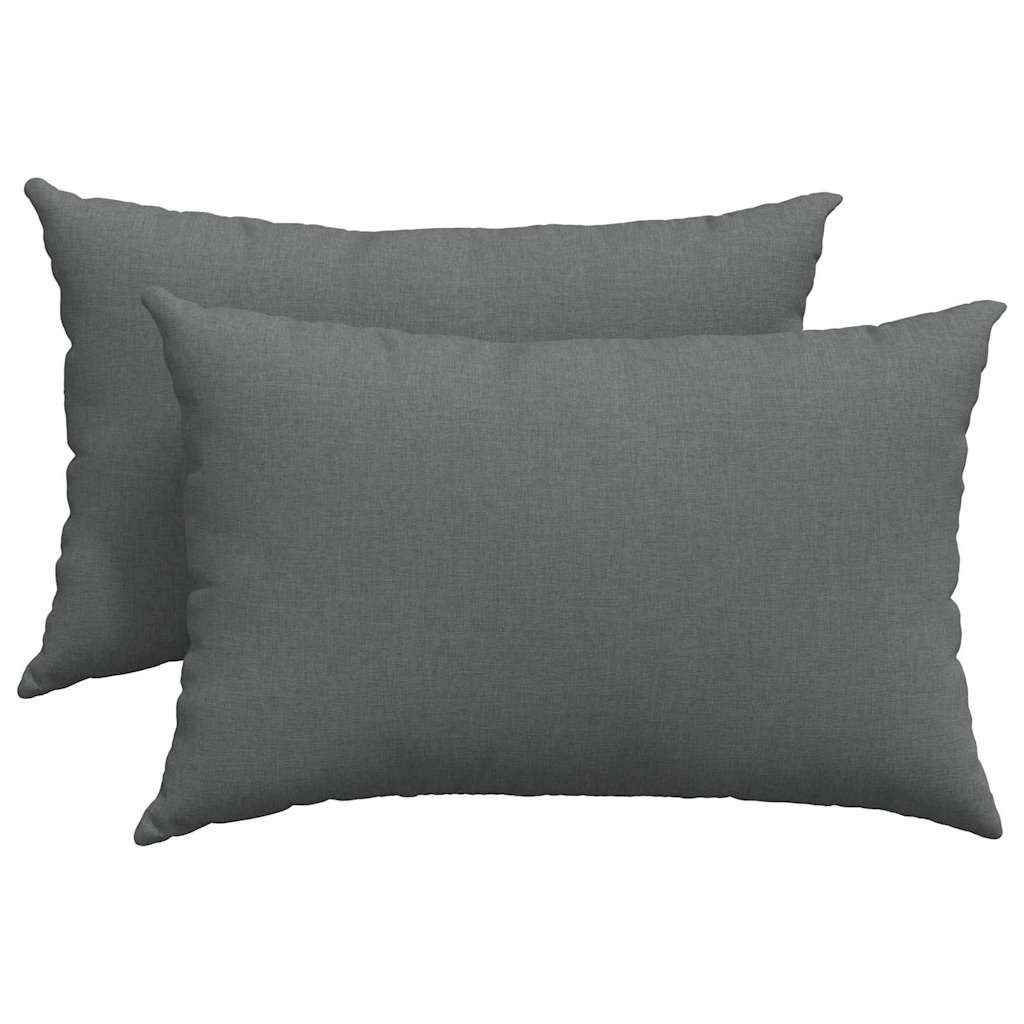 Sofakissen 2 stk. Stoff Dunkelgrau 60 x 40 cm