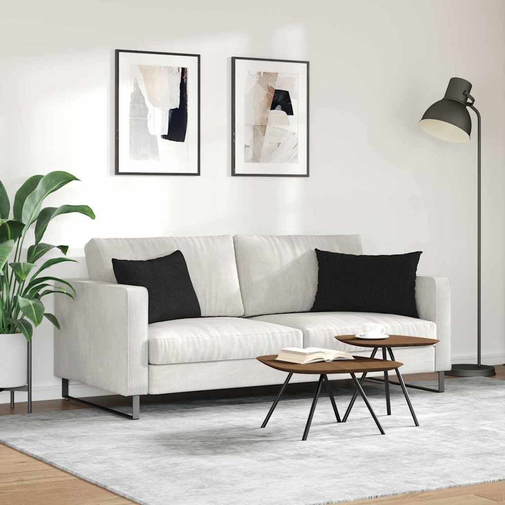 Sofakissen 2 stk. Stoff Schwarz 60 x 40 cm