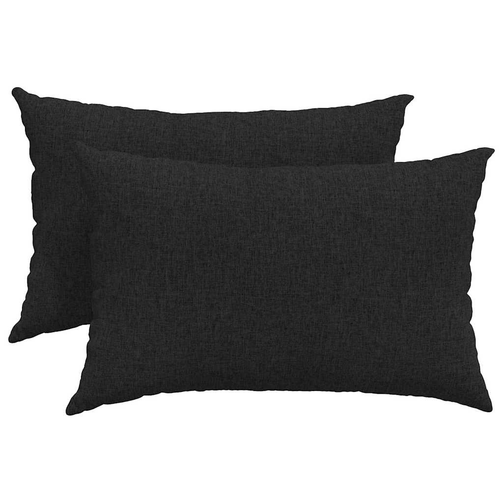 Sofakissen 2 stk. Stoff Schwarz 60 x 40 cm