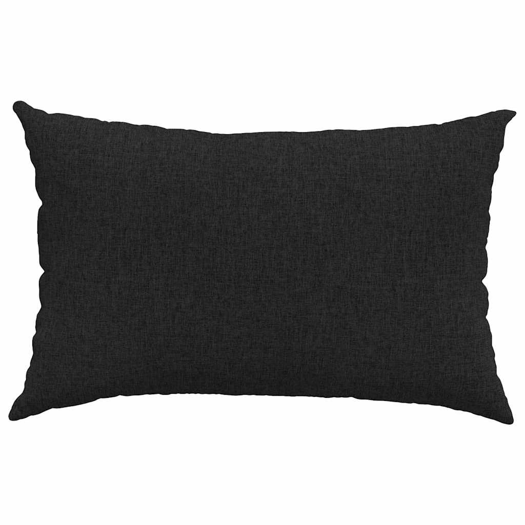 Sofakissen 2 stk. Stoff Schwarz 60 x 40 cm