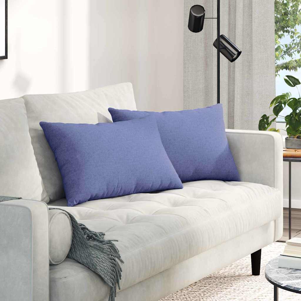 Sofakissen 2 stk. Stoff Jeans blau 60 x 40 cm