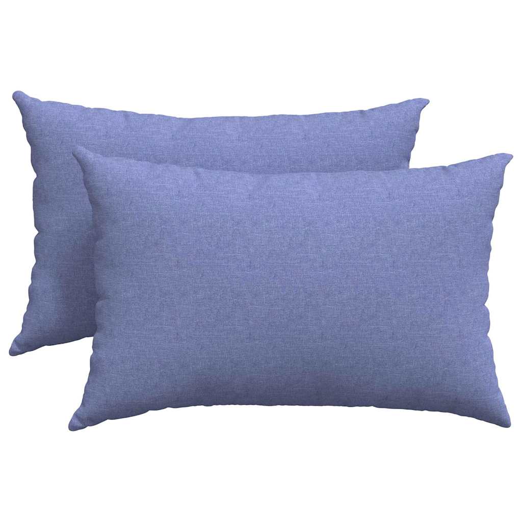 Sofakissen 2 stk. Stoff Jeans blau 60 x 40 cm