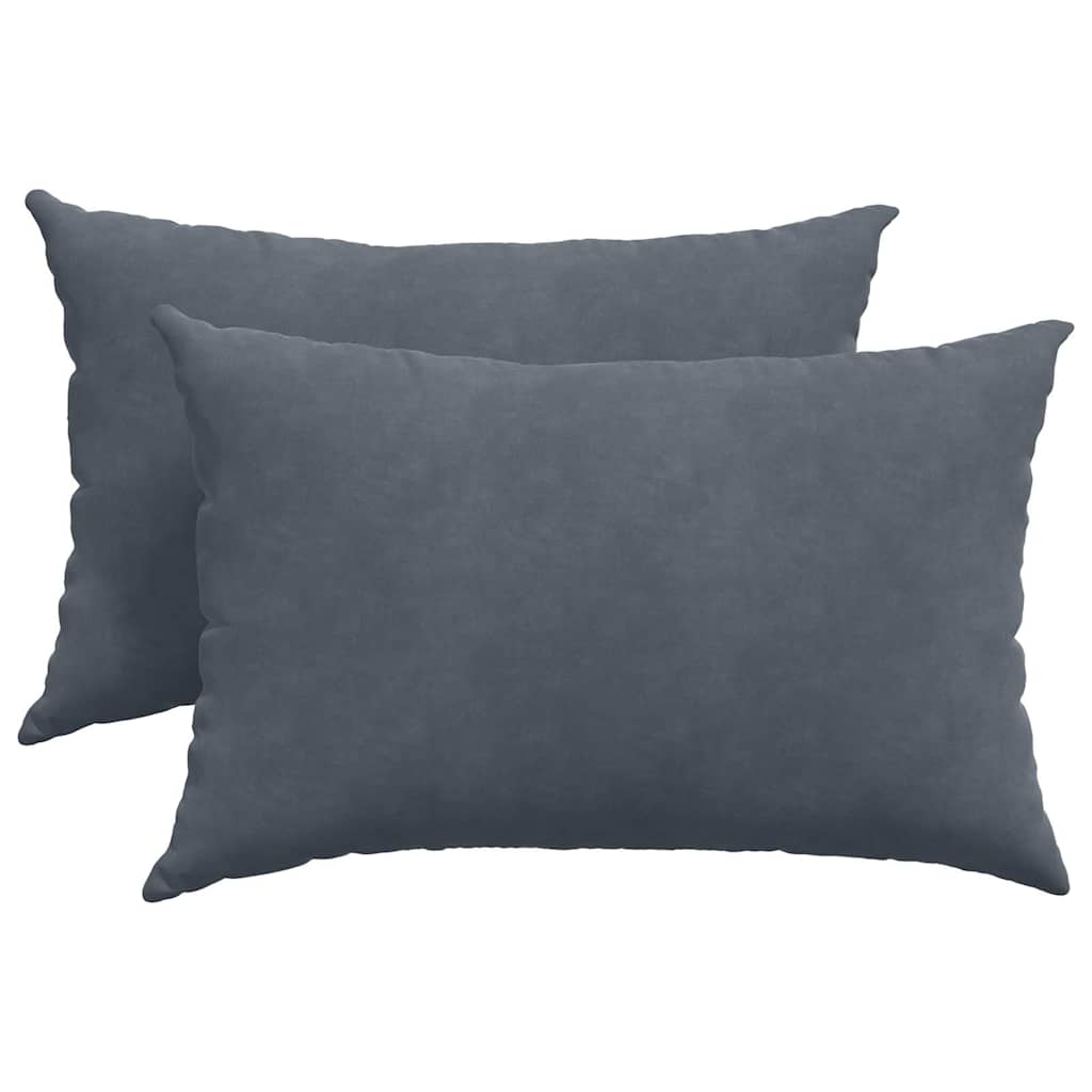Sofakissen 2 pcs Dunkelgrau 60 x 40 cm Cordstoff