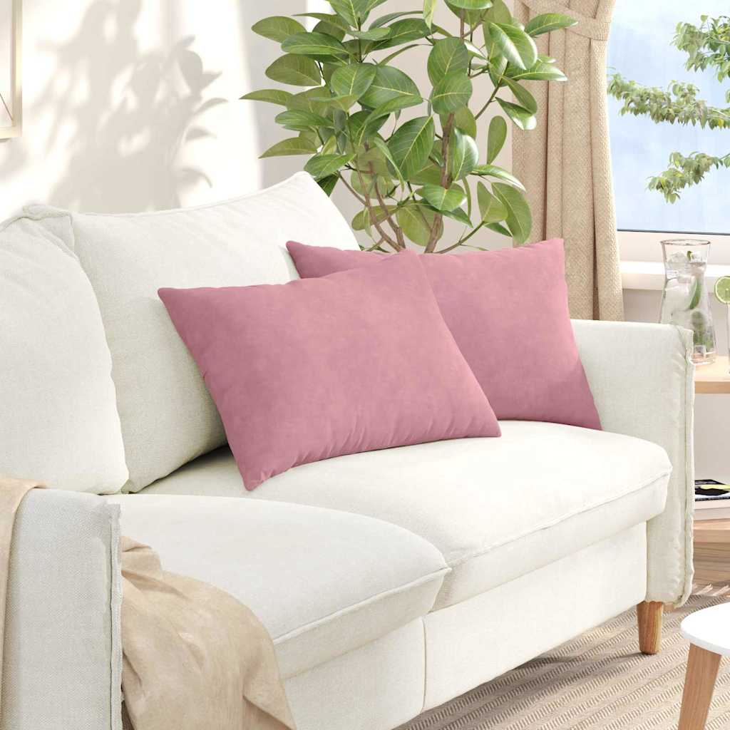 Sofakissen 2 pcs Rosa 60 x 40 cm Cordstoff