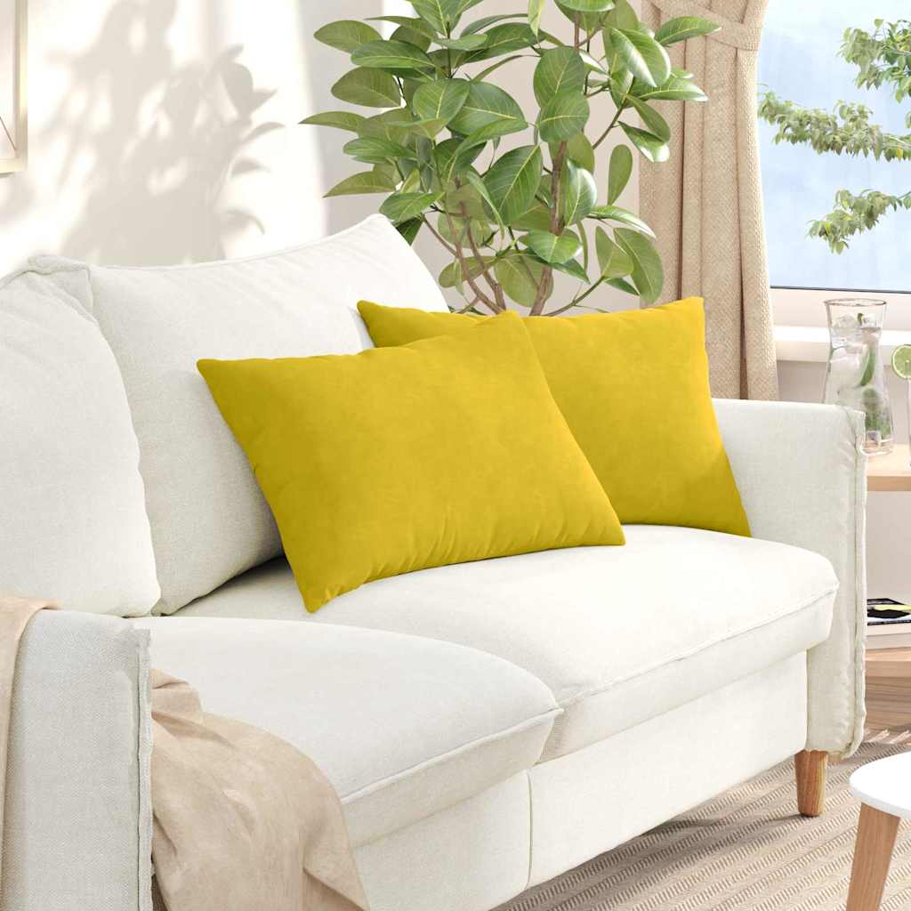 Sofakissen 2 pcs Gelb 60 x 40 cm Cordstoff