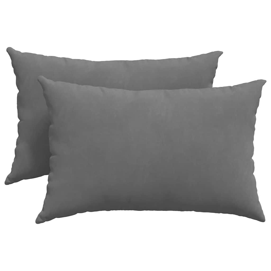 Sofakissen 2 Stk. Stoff Dunkelgrau 60 x 40 cm