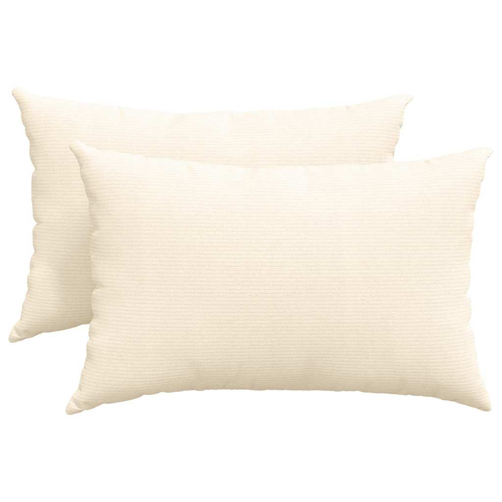 Sofakissen 2 pcs Creme 60 x 40 cm Cordstoff
