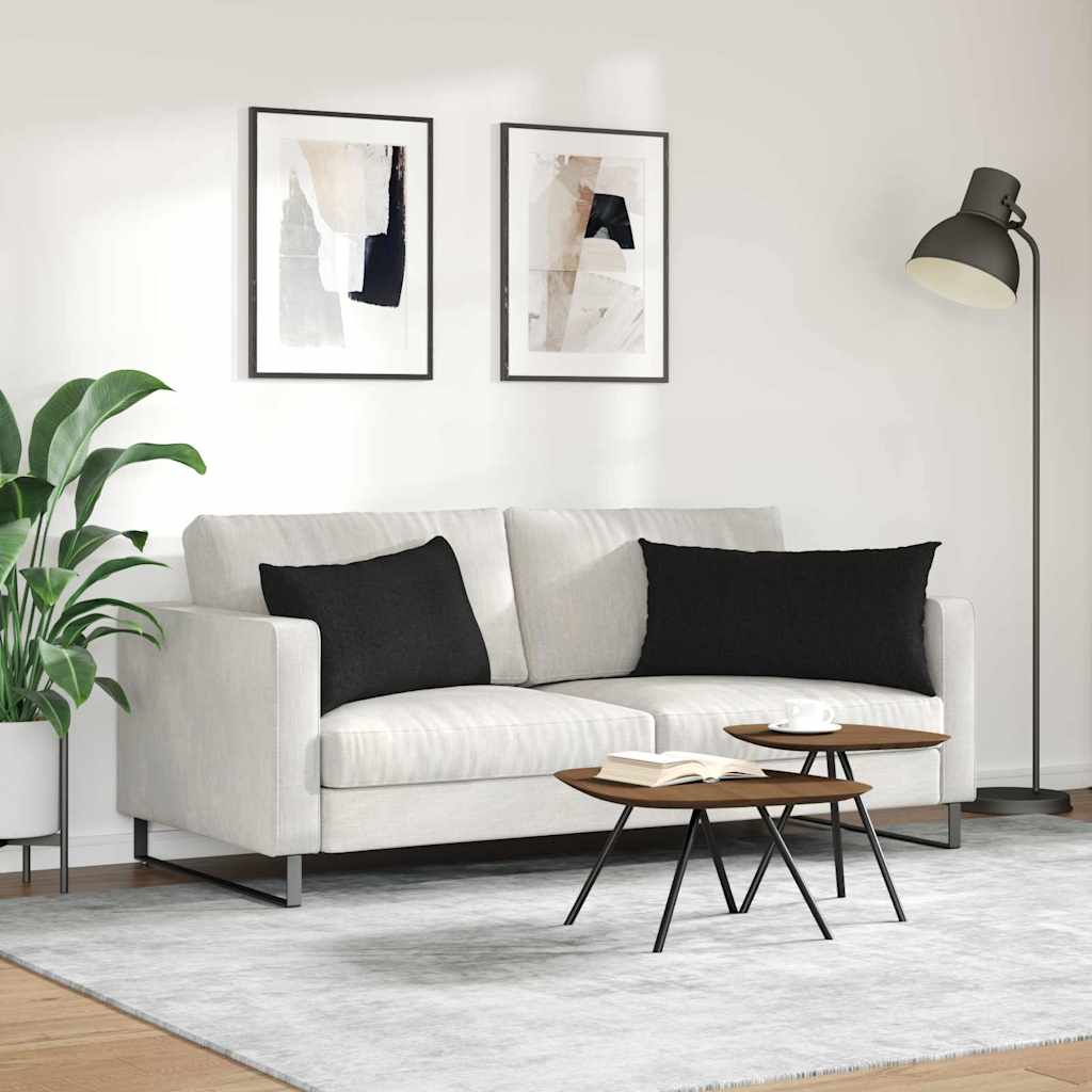 Sofakissen 2 stk. Stoff Schwarz 80 x 40 cm