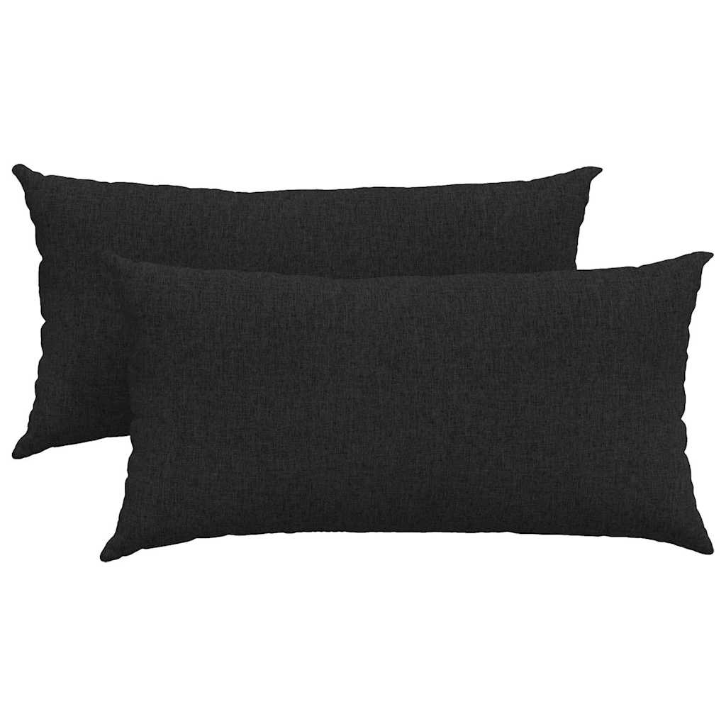 Sofakissen 2 stk. Stoff Schwarz 80 x 40 cm
