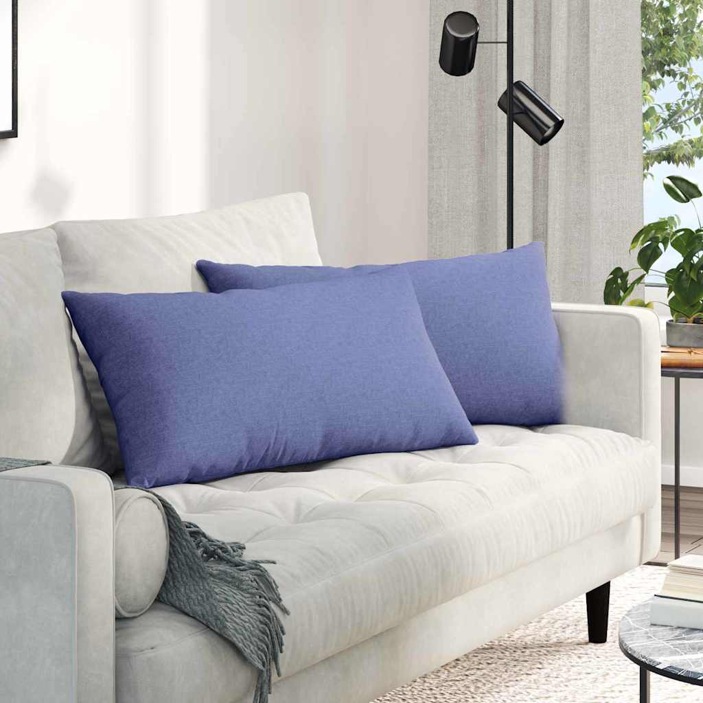 Sofakissen 2 stk. Stoff Jeans blau 80 x 40 cm