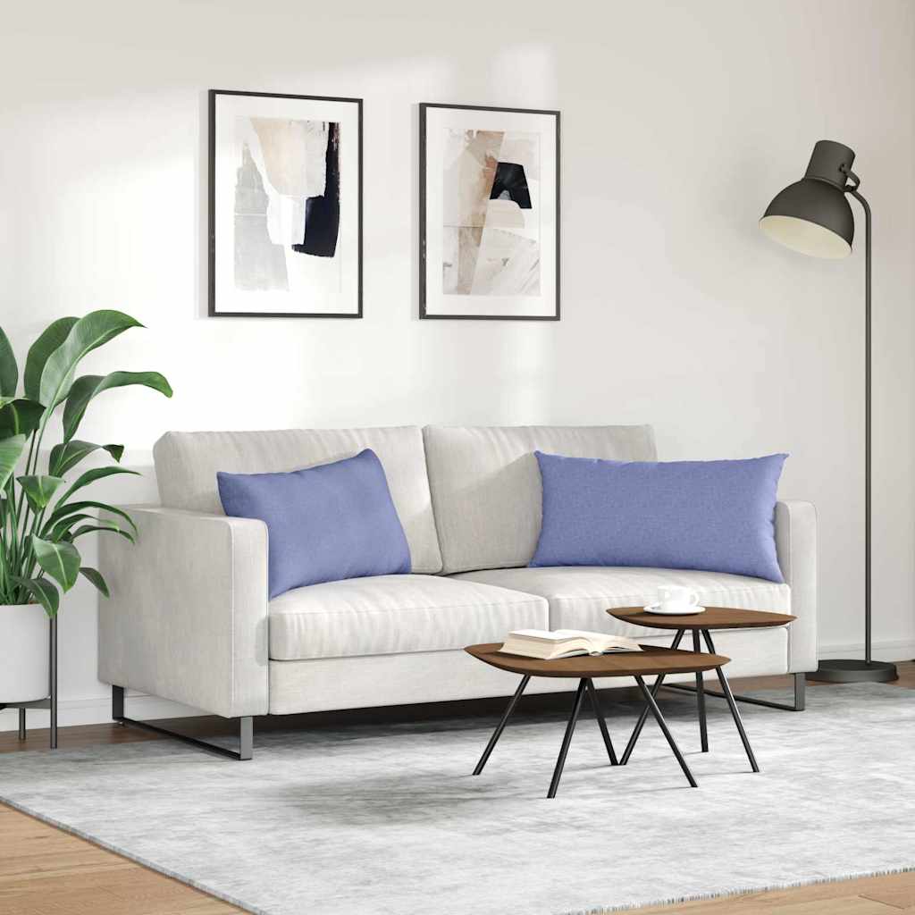 Sofakissen 2 stk. Stoff Jeans blau 80 x 40 cm