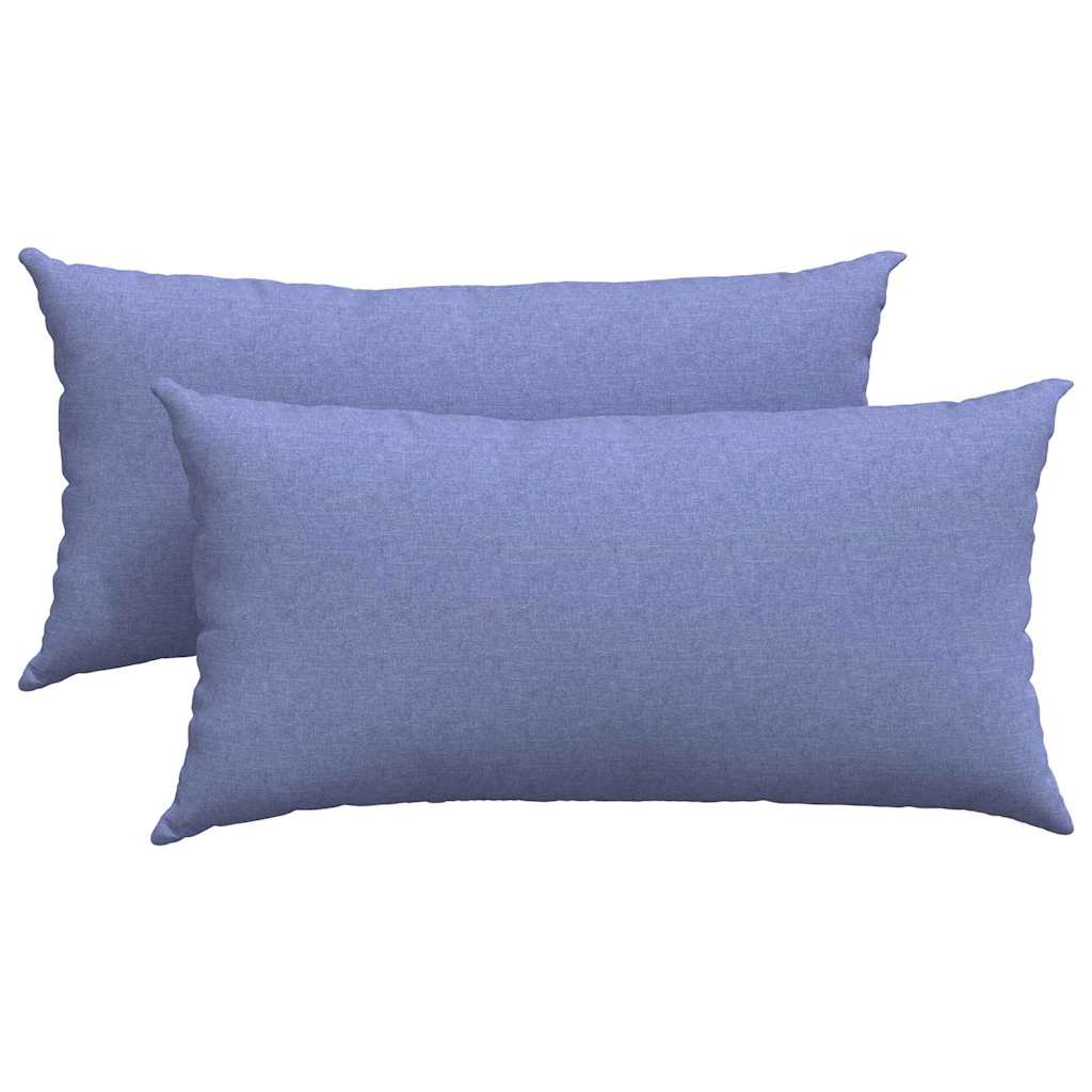 Sofakissen 2 stk. Stoff Jeans blau 80 x 40 cm
