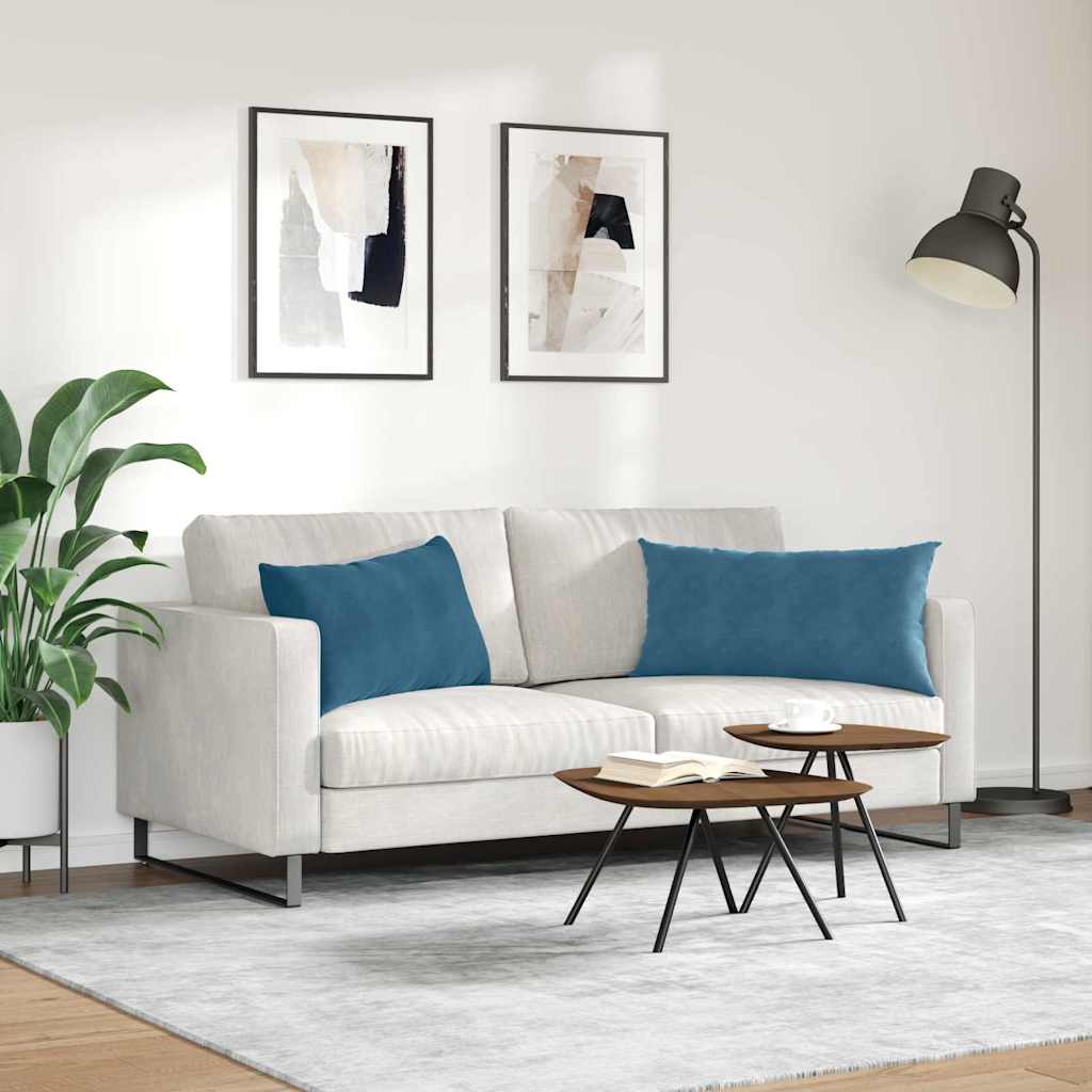 Sofakissen 2 pcs Blau 80 x 40 cm Cordstoff