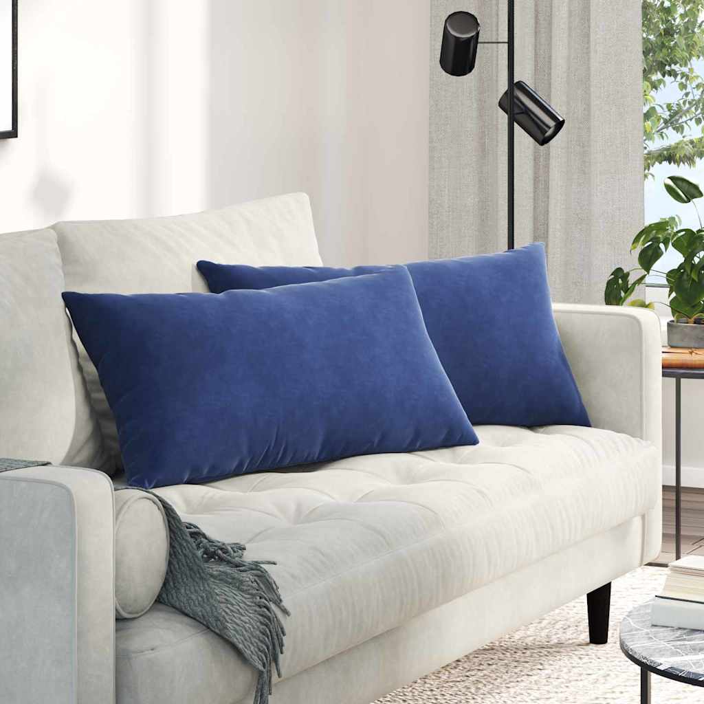 Sofakissen 2 pcs Polizeiblau 80 x 40 cm Cordstoff