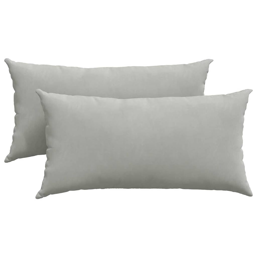 Sofakissen 2 Stk. Stoff Hellgrau 80 x 40 cm