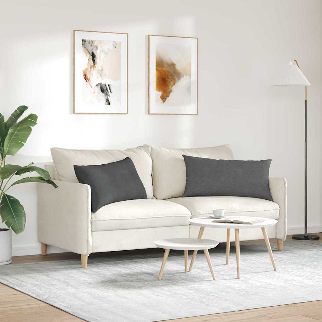 Sofakissen 2 pcs Dunkelgrau 80 x 40 cm Cordstoff