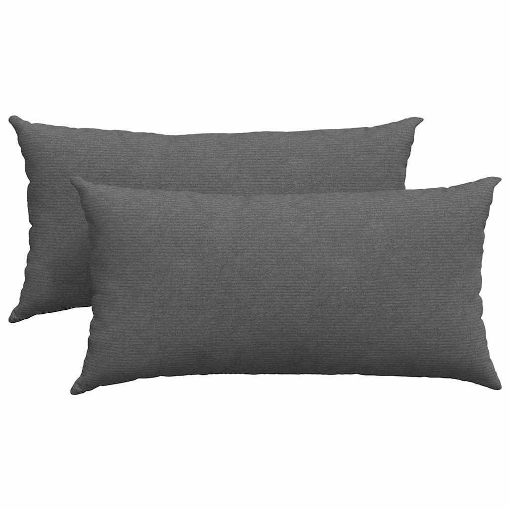 Sofakissen 2 pcs Dunkelgrau 80 x 40 cm Cordstoff
