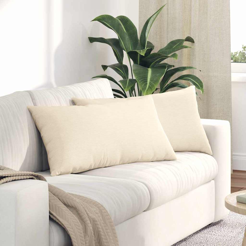 Sofakissen 2 pcs Creme 80 x 40 cm Cordstoff