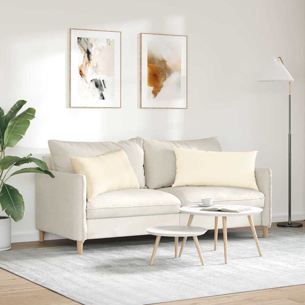 Sofakissen 2 pcs Creme 80 x 40 cm Cordstoff